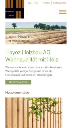 Vorschau der mobilen Webseite www.hayoz-holzbau.ch, Hayoz A. Holzbau AG