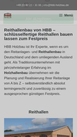 Vorschau der mobilen Webseite www.hbb-holzbau.de, HBB Holzbau GmbH