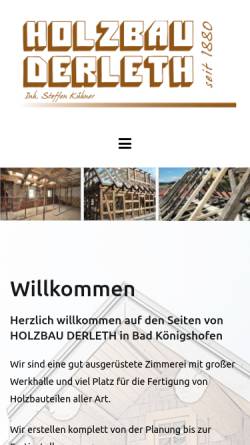 Vorschau der mobilen Webseite www.holzbau-derleth.de, Holzbau Derleth GmbH