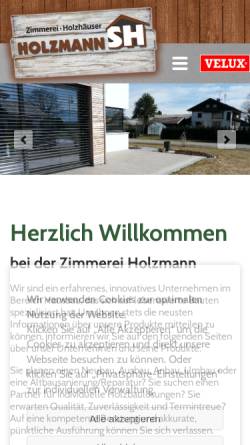 Vorschau der mobilen Webseite www.holzbau-holzmann.de, Holzmann, Holzbau