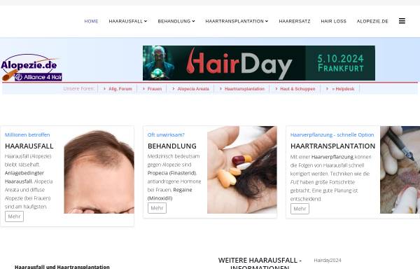 Vorschau von www.alopezie.de, Alopezie, Forum Haarausfall