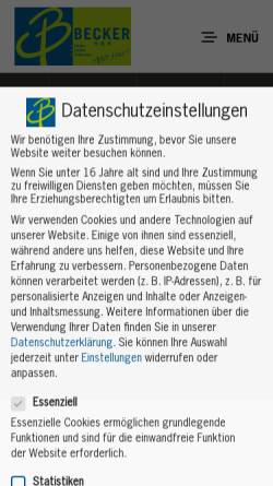 Vorschau der mobilen Webseite www.becker-hdh.de, Zimmerei Becker