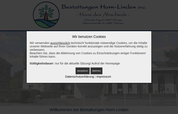 Vorschau von www.bestattungen-solingen.de, Beerdigungsinstitut Horn-Linden, Inhaber Martin Linden