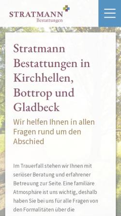 Vorschau der mobilen Webseite www.stratmann-bestattungen.de, Bestattungen Stratmann