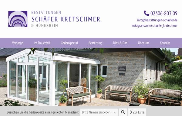 Vorschau von www.bestattungen-schaefer.de, Bestattungshaus Schäfer-Kretschmer GmbH