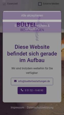 Vorschau der mobilen Webseite www.bueltel-bestattungen.de, Bestattungsinstitut Gerhard Bültel