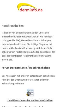 Vorschau der mobilen Webseite www.derminfo.de, Derminfo.de