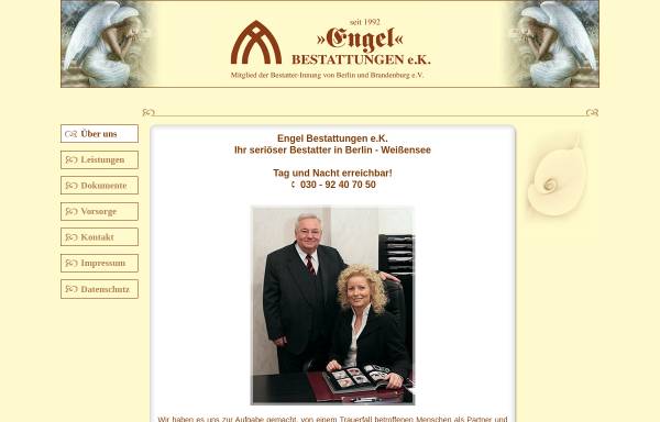 Vorschau von www.engel-bestattungen.de, Engel Bestattungen e. K.