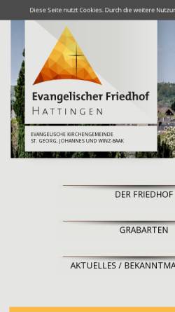 Vorschau der mobilen Webseite www.ev-friedhof-hattingen.de, Evangelischer Friedhof Hattingen