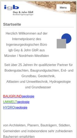 Vorschau der mobilen Webseite www.igb-muenster.de, Gey & John GbR