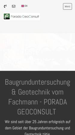 Vorschau der mobilen Webseite porada-geoconsult.de, Porada, J.