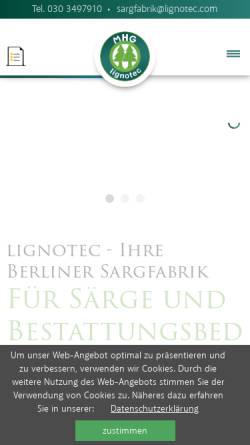 Vorschau der mobilen Webseite www.lignotec.com, lignotec MassivHolz GmbH