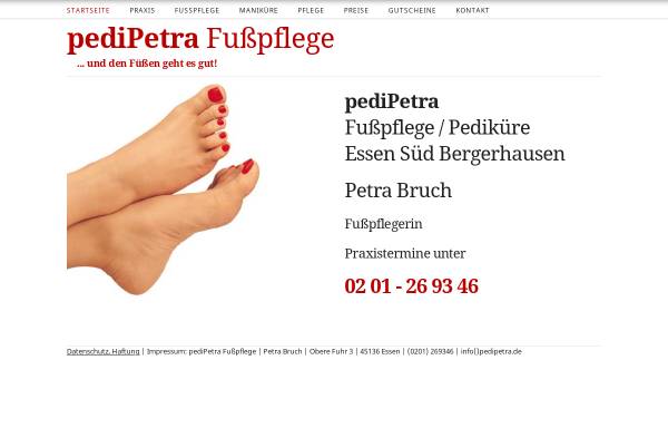 Vorschau von www.pedipetra.de, PediPetra Fußpflege