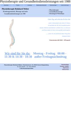 Vorschau der mobilen Webseite www.physiotherapie-weber.de, Physiotherapie Reinhard Weber