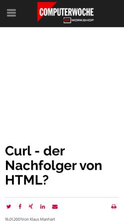 Vorschau der mobilen Webseite www.tecchannel.de, Curl - der Nachfolger von HTML?