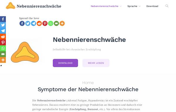 Vorschau von www.adrenal-fatigue.de, Adrenal-Fatigue - Nebennierenschwäche