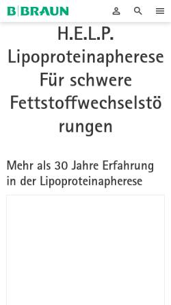 Vorschau der mobilen Webseite www.help-therapie.de, Hilfe bei Fettstoffwechselstörungen