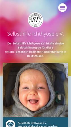 Vorschau der mobilen Webseite www.ichthyose.de, Selbsthilfe Ichthyose e.V.