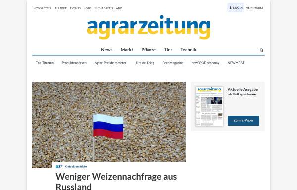 Vorschau von www.agrarzeitung.de, agrarzeitung.de