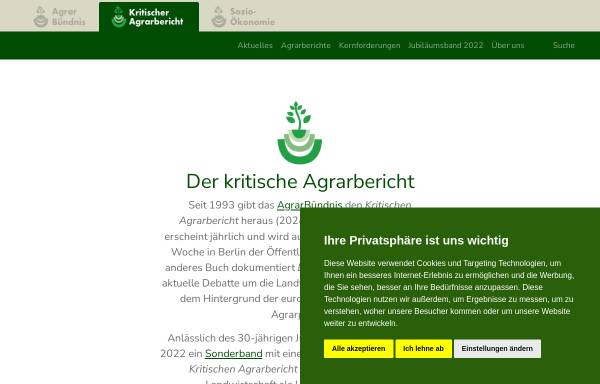 Vorschau von www.kritischer-agrarbericht.de, Der Kritische Agrarbericht