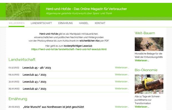 Vorschau von www.herd-und-hof.de, Verlag für Landwirtschaft und Ernährung, Roland Krieg