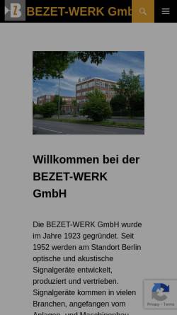 Vorschau der mobilen Webseite www.bezet-werk.de, Bezet-Werk Hermann Buchholz GmbH