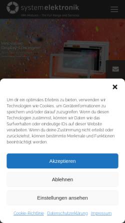 Vorschau der mobilen Webseite www.systemelektronik.de, System Elektronik GmbH