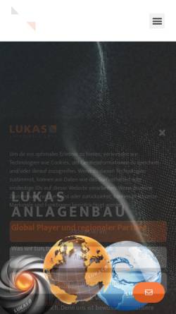 Vorschau der mobilen Webseite www.lukas-anlagenbau.de, Lukas Anlagenbau GmbH