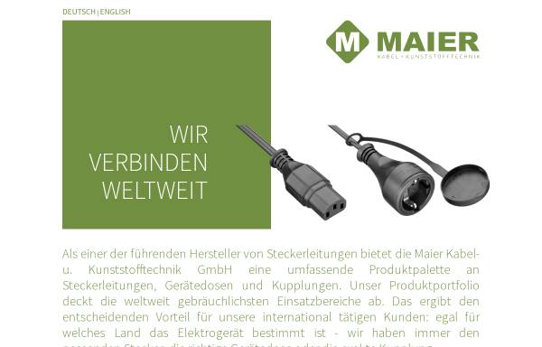 Vorschau von www.kabel-maier.de, Maier GmbH Kabel- und Kunststofftechnik