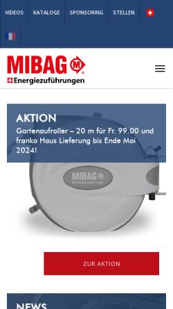 Vorschau der mobilen Webseite mibag-ag.ch, Mibag AG