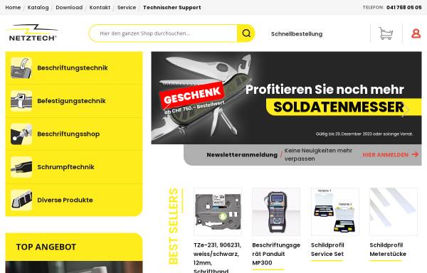 Vorschau von www.netztech.ch, Netztech Handels AG
