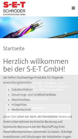 Vorschau der mobilen Webseite www.s-e-t-web.de, S-E-T Schröder Elektrotechnik GmbH