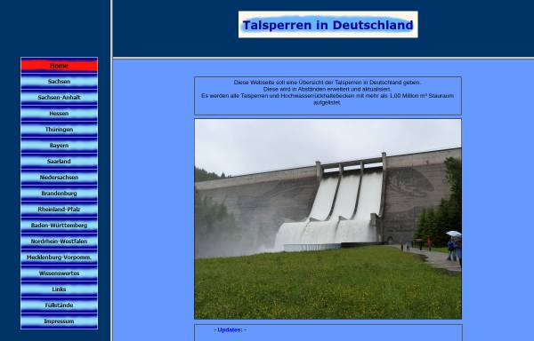 Vorschau von www.talsperren.net, Talsperren in Deutschland
