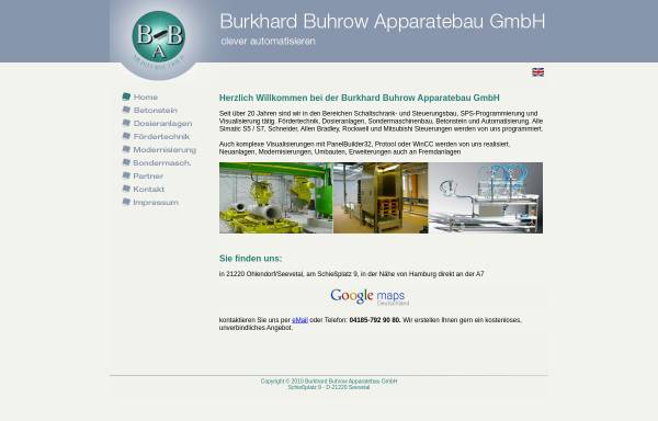 Vorschau von www.buhrow.de, Burkhard Buhrow Apparatebau GmbH