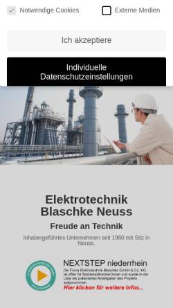 Vorschau der mobilen Webseite www.blaschke.de, Elektrotechnik Blaschke, Inh. Reinhard Blaschke