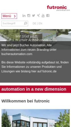 Vorschau der mobilen Webseite www.futronic.de, futronic GmbH