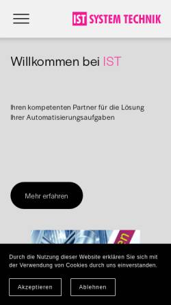 Vorschau der mobilen Webseite www.ist.ch, IST System-Vertrieb GmbH