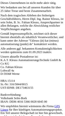 K.A.T. Kleuss AutomatisierungsTechnik Gesellschaft für Prozessautomatisierung mbH & Co. KG