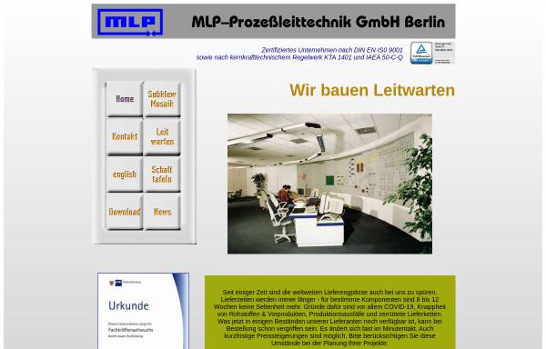 Vorschau von www.mlp-berlin.de, MLP Prozessleittechnik Berlin GmbH