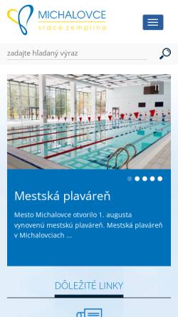 Vorschau der mobilen Webseite www.michalovce.sk, Michalovce