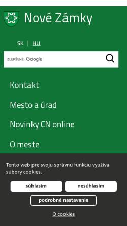 Vorschau der mobilen Webseite www.novezamky.sk, Nové Zámky