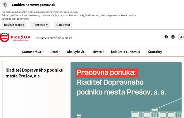 Vorschau von www.presov.sk, Prešov