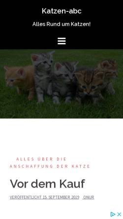 Vorschau der mobilen Webseite www.katzen-abc.de, Katzen-ABC
