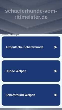 Vorschau der mobilen Webseite www.schaeferhunde-vom-rittmeister.de, Vom Rittmeister