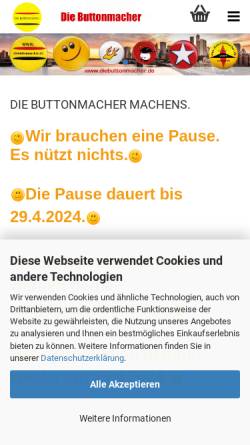 Vorschau der mobilen Webseite diebuttonmacher.de, Die Buttonmacher