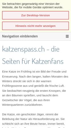 Vorschau der mobilen Webseite www.katzenspass.ch, Katzenspass