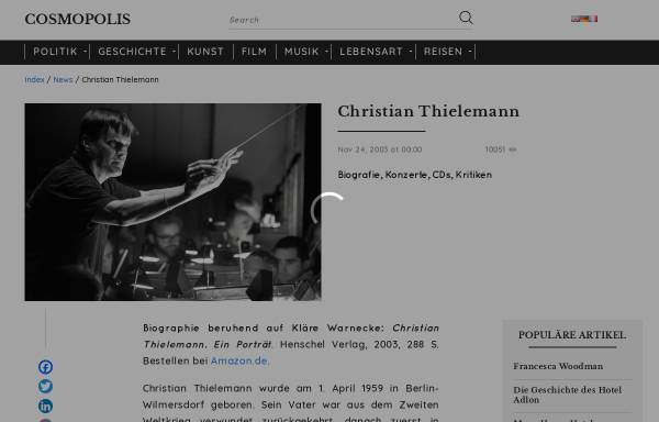Vorschau von cosmopolis.ch, Christian Thielemann