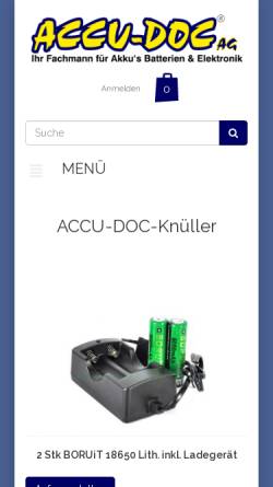 Vorschau der mobilen Webseite www.accu-doc.ch, Accu-Doc, Inh. Meier & Sohn