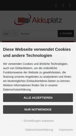 Vorschau der mobilen Webseite www.akkunaut.de, AKKUnaut - pesch media-consulting