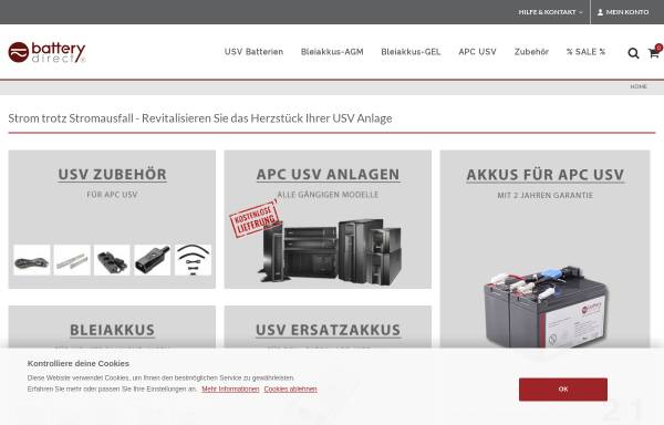 Vorschau von www.battery-direct.de, Battery-direct GmbH und Co. KG
